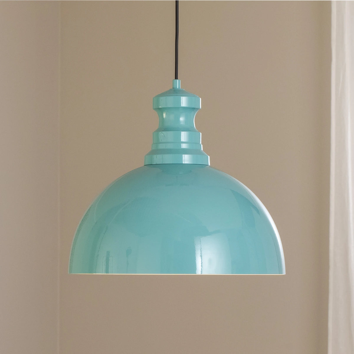 Pendelleuchte Kure Hängelampe türkis Metall Leuchte Ø 40 cm E27 LED Lampe - 8684283485185