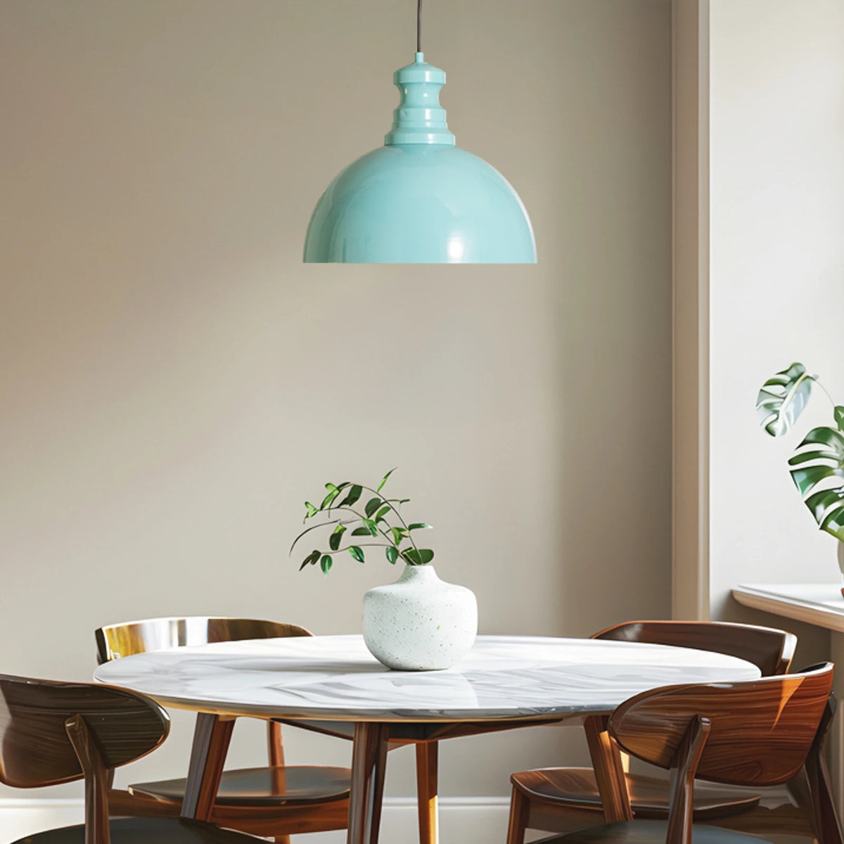 Pendelleuchte Kure Hängelampe türkis Metall Leuchte Ø 40 cm E27 LED Lampe - 8684283485185