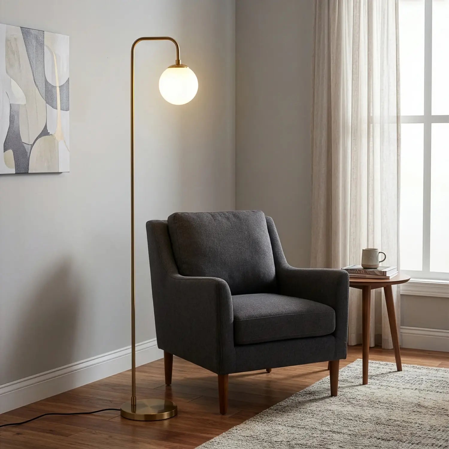 B-Ware Stehleuchte Lampe Viran Glas Goldfarben Antik Wohnzimmer Schlafzimmer Esszimmer - 8684283488674