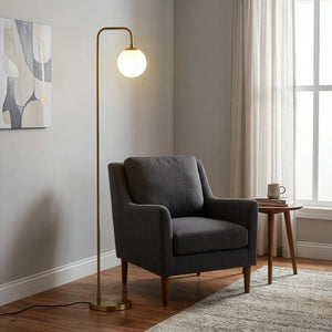 B-Ware Stehleuchte Lampe Viran Glas Goldfarben Antik Wohnzimmer Schlafzimmer Esszimmer
