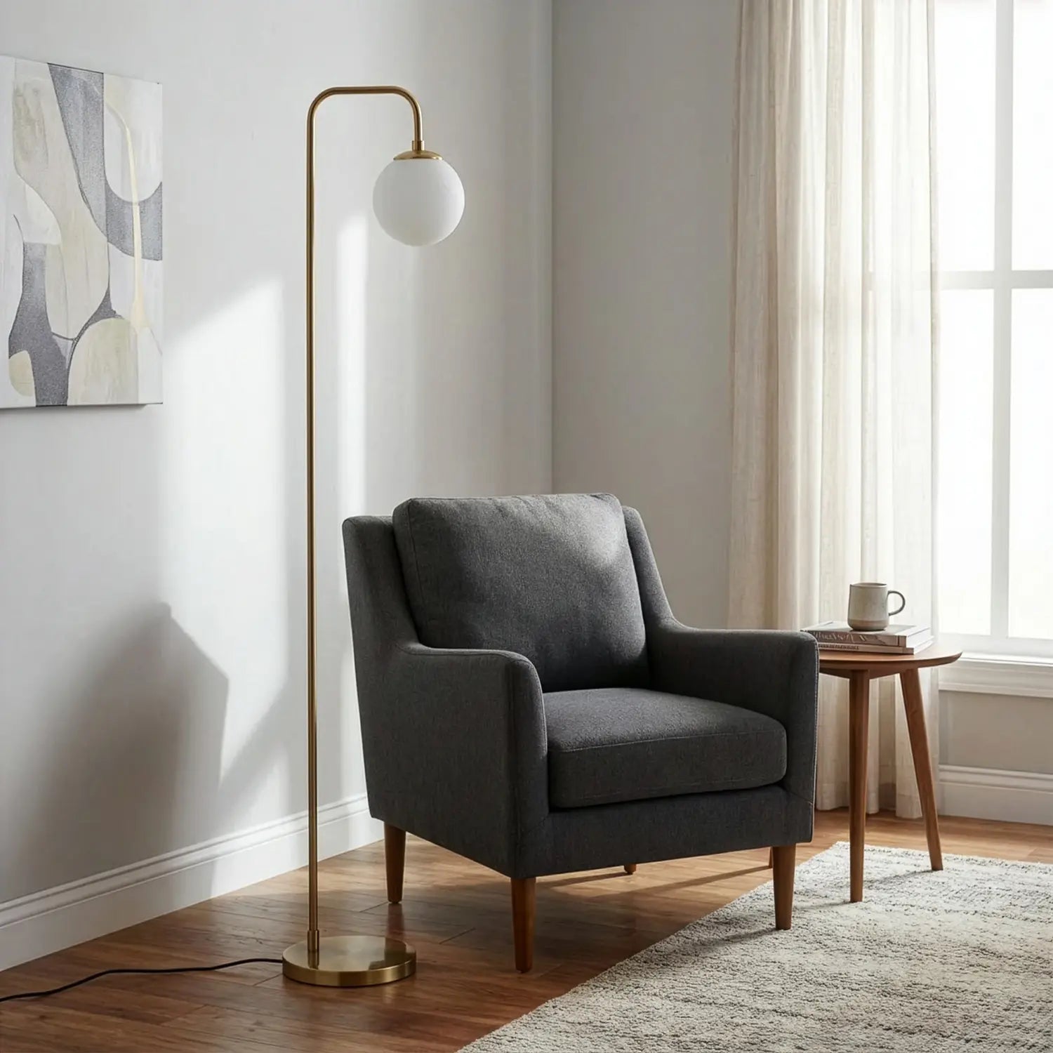 B-Ware Stehleuchte Lampe Viran Glas Goldfarben Antik Wohnzimmer Schlafzimmer Esszimmer - 8684283488674