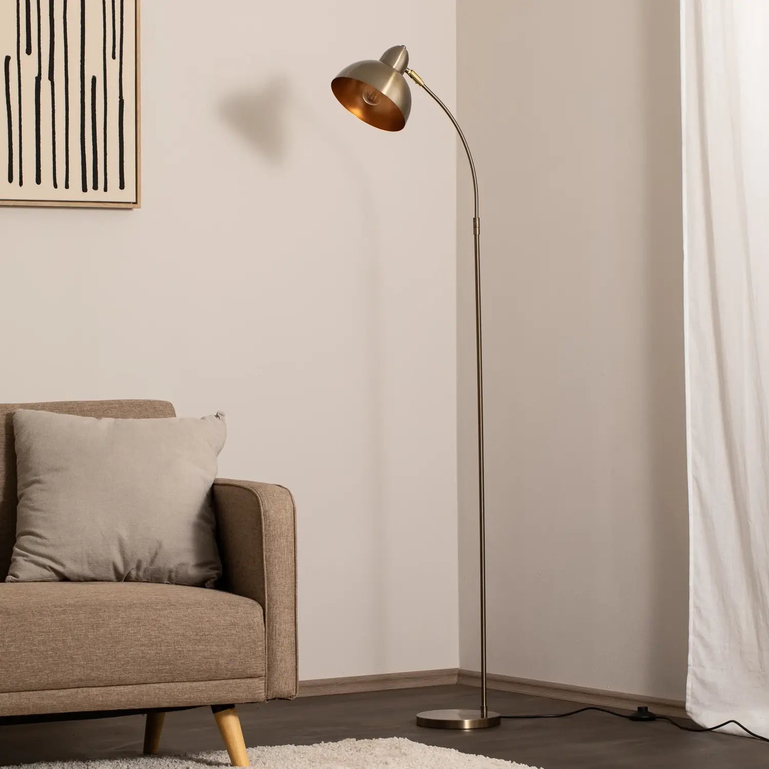 B-Ware Stehleuchte Lampe Varzan Metall Gold E27 Led Standlampe Wohnzimmer Flur 162 Cm - 8684283490288