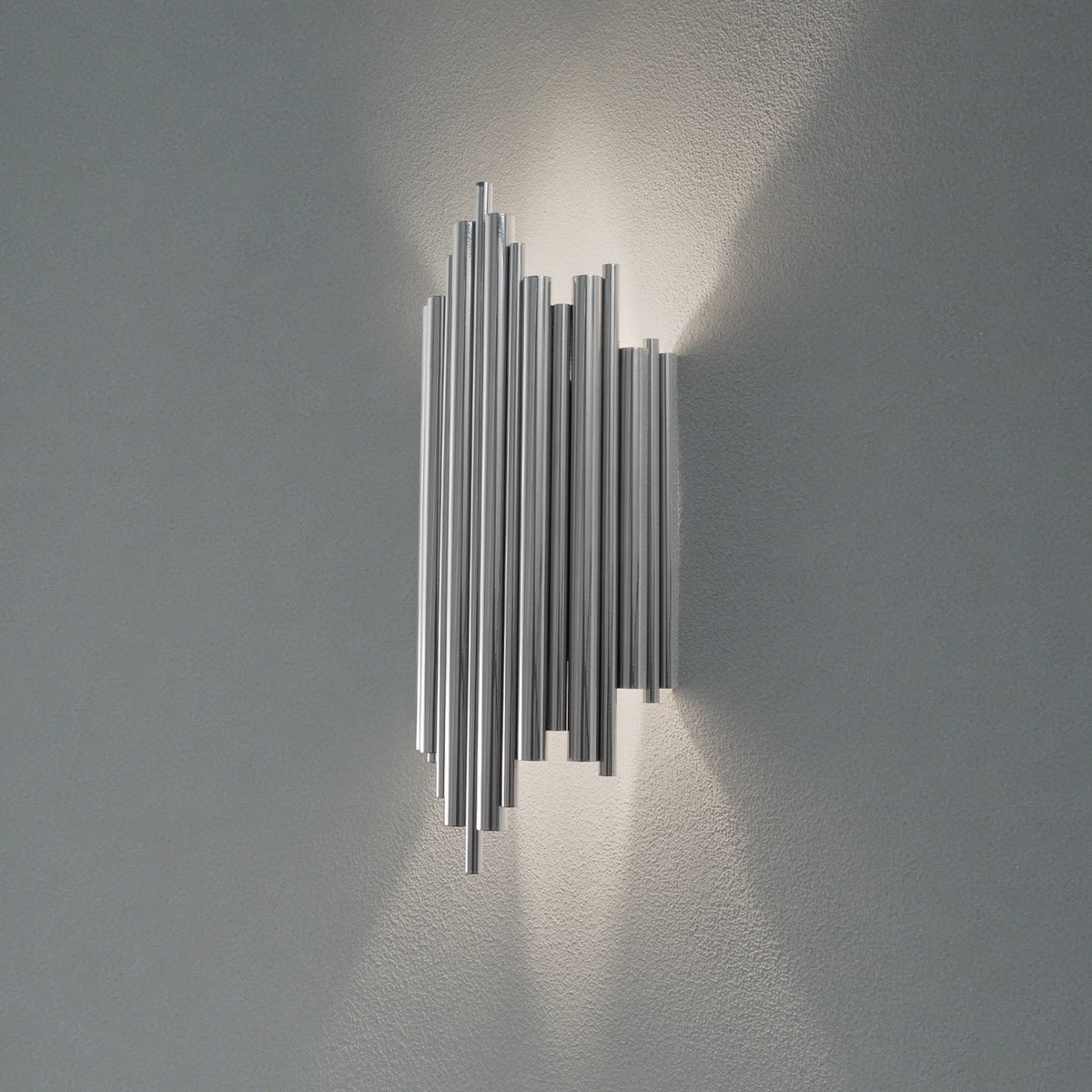 Wandleuchte Reis Wandlampe Leuchte chrom Metall Höhe 50 cm E14 LED dimmbar - 8684283492077