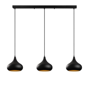 B-Ware Opviq Hängeleuchte Pendelleuchte Muba schwarz Metall Länge 120 cm