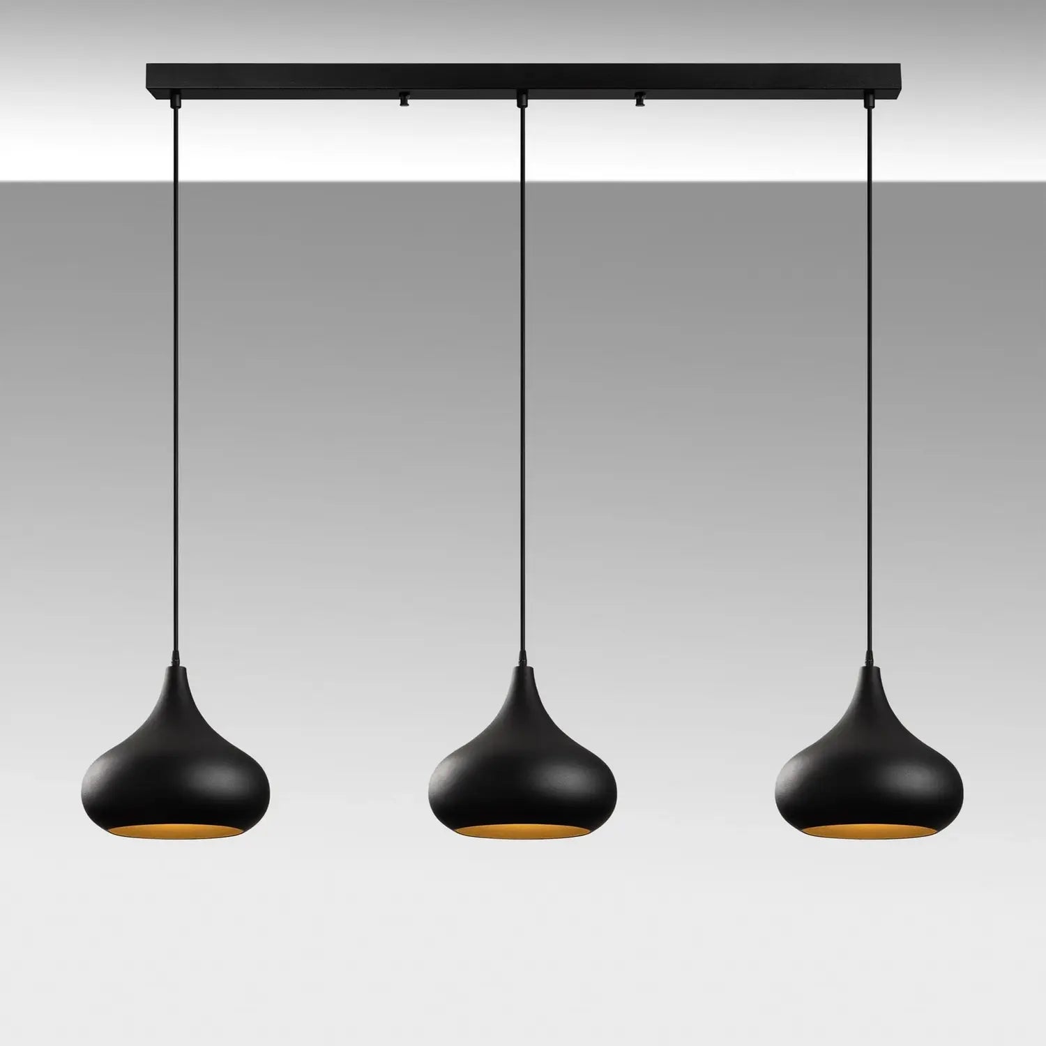 B-Ware Opviq Hängeleuchte Pendelleuchte Muba Schwarz Metall Länge 120 Cm - 8684283493456