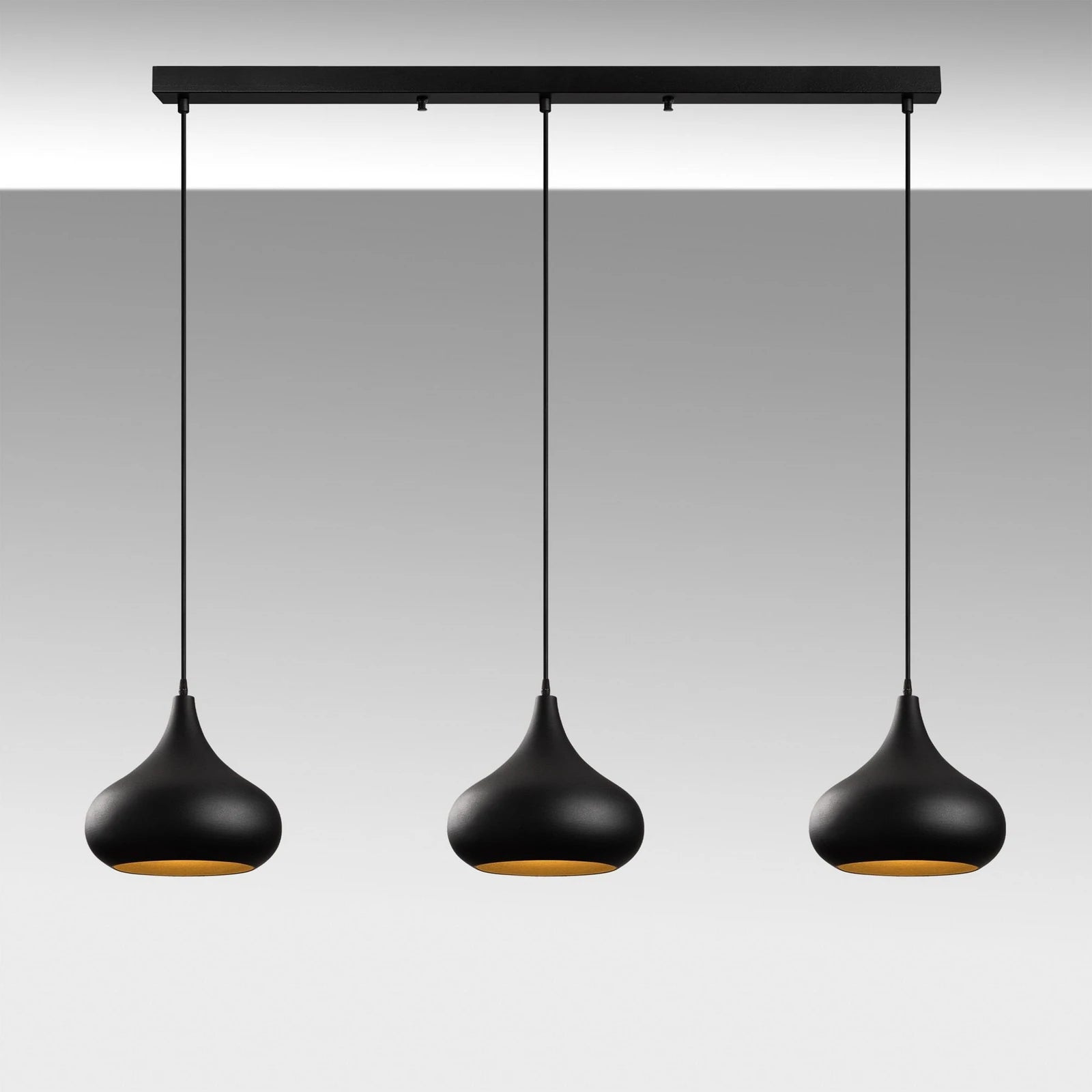 Opviq Hängeleuchte Pendelleuchte Muba schwarz Metall Länge 120 cm - 8684283493456