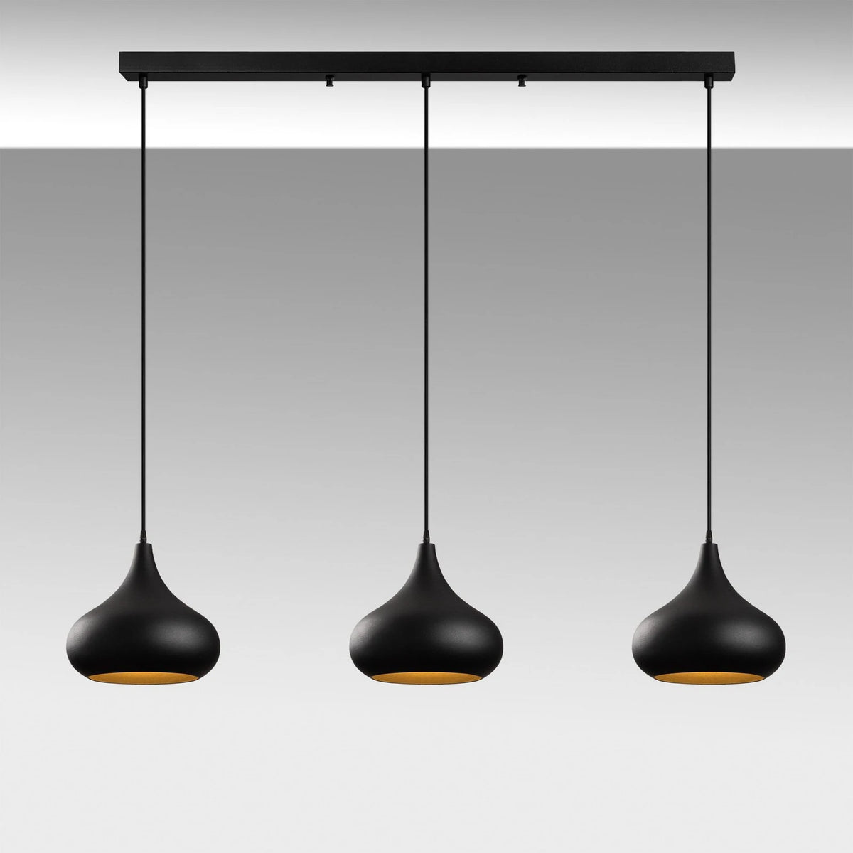 Opviq Hängeleuchte Pendelleuchte Muba schwarz Metall Länge 120 cm - 8684283493456