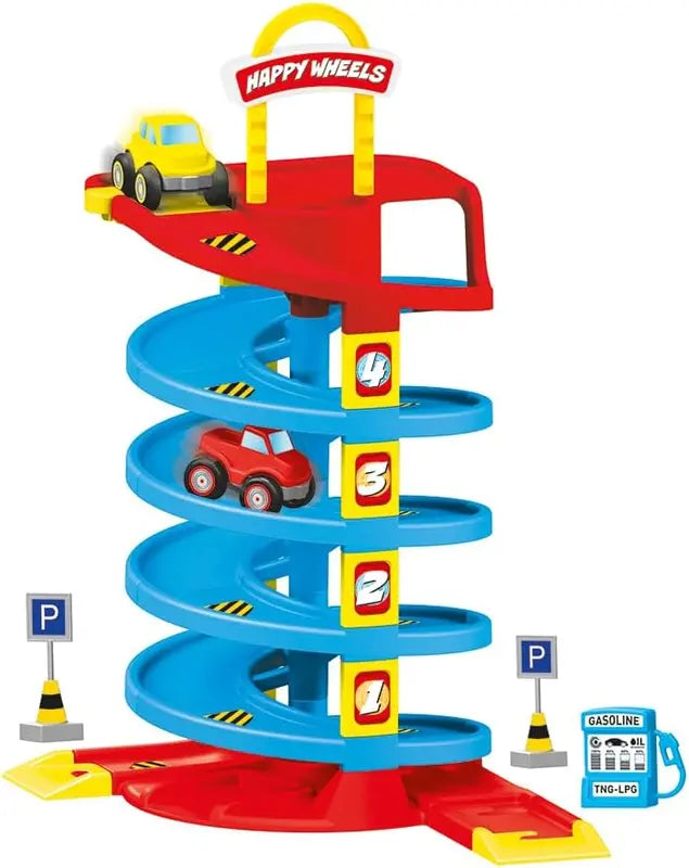 B-Ware Dolu Autorutsche Rutsche Kinderspielzeug Spielbahn Garage Spiralbahn 38 Teile - 8690089051530