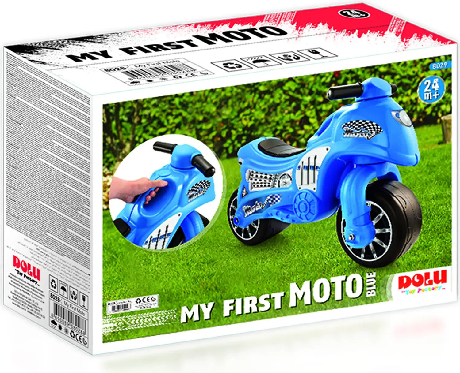 Vélo d'équilibre Dolu My First, modèle B, bleu, référence 8029, jouet d'extérieur