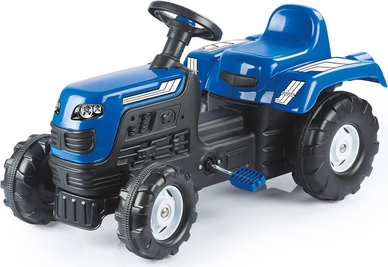 B-Ware Dolu Ranchero Trettraktor Kinderfahrzeug Traktor Mit Hupe Blau Schwarz Outdoor