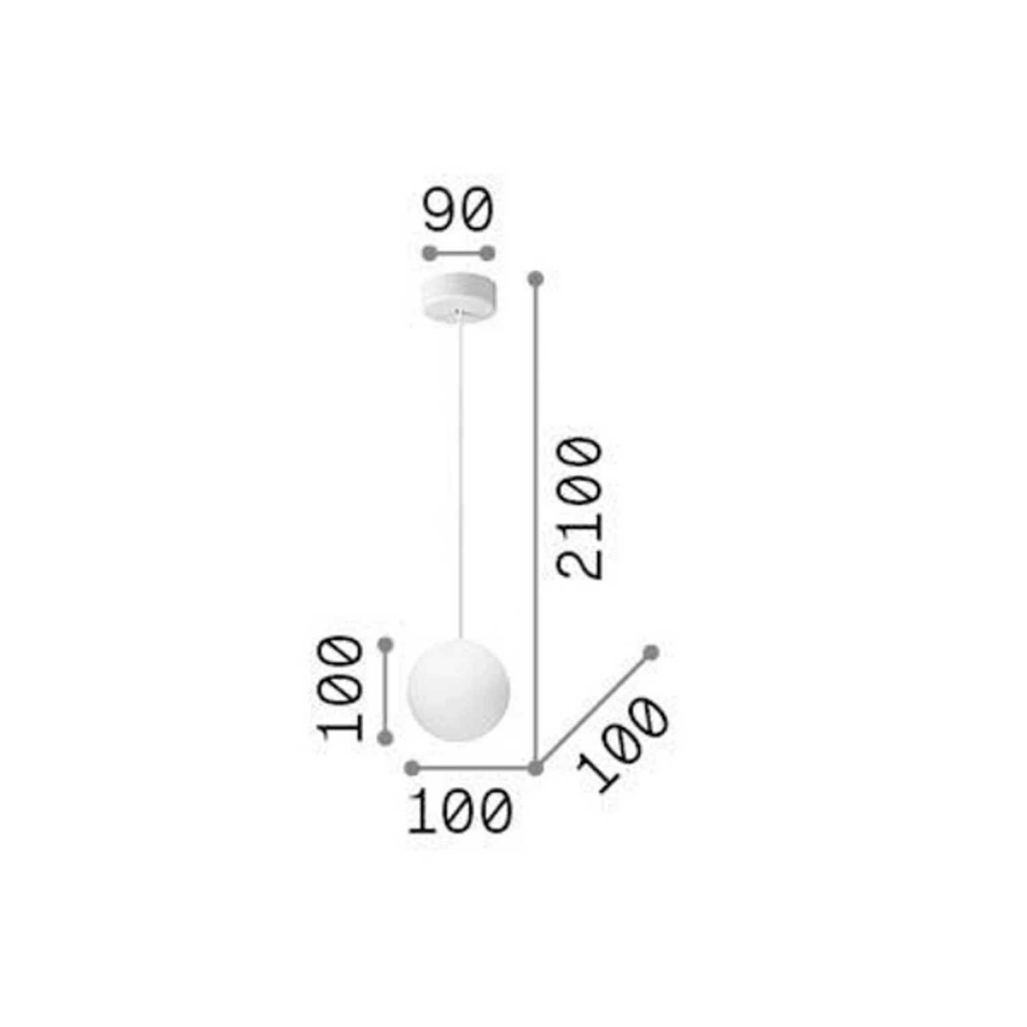 B-Ware Ideallux Pendelleuchte Mapa ø 10 Cm Opalglas Kugel Deckenlampe Lampe Leuchte