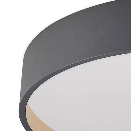 B-Ware Lindby Todor Led Deckenlampe Deckenlampe Lampe Leuchte Rund Dunkelgrau ø 50 Cm