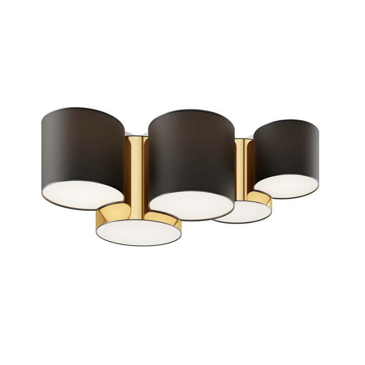 Euluna Deckenlampe Mona Deckenlampe Deckenlicht Lampe Fünfflammig Schwarz/Gold B-Ware