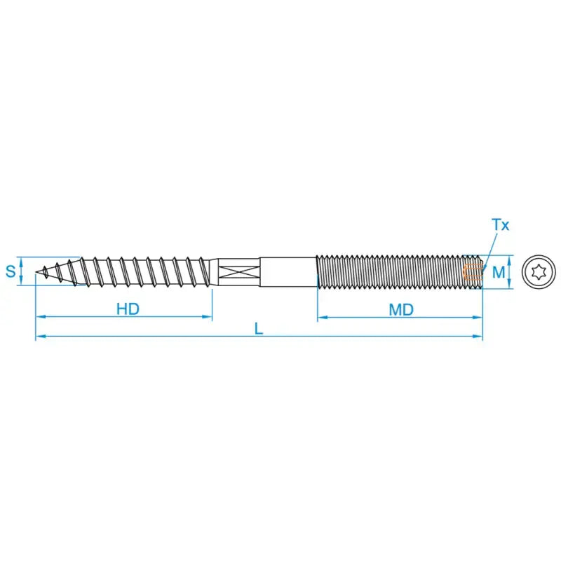B-Ware Gebuvolco Stockschrauben 10 X 140 Mm Torxantrieb Schlüsselfläche Werkzeug 50 Stk - 8712547004916