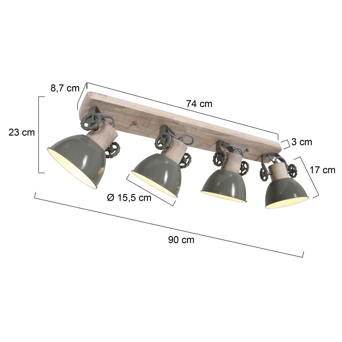 Gearwood Deckenspot Strahler Deckenleuchte 4 Flammig Holz Beleuchtung B-Ware - 8712746133325
