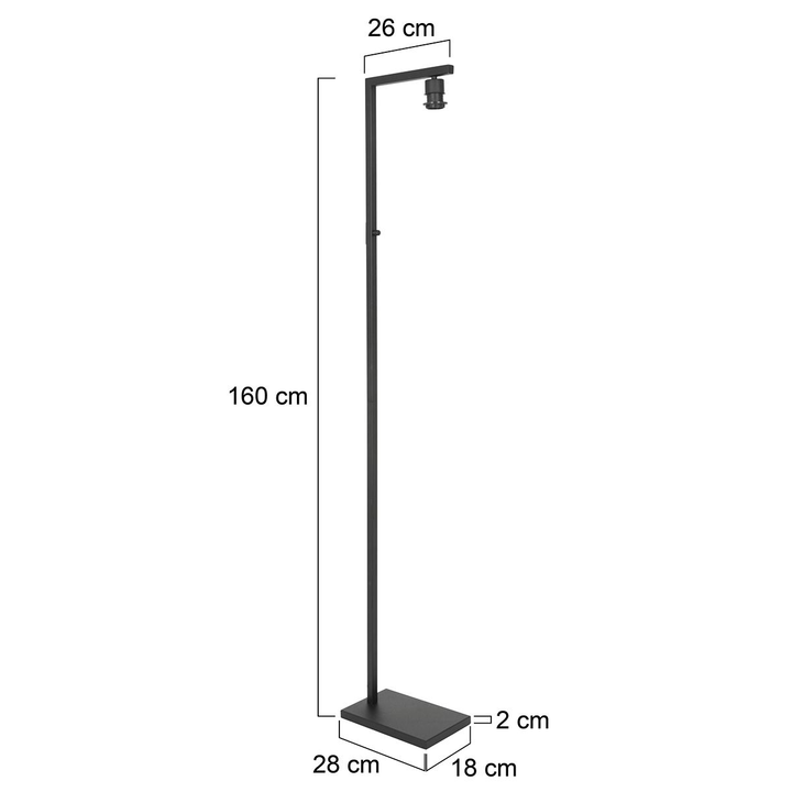 Schwarze Stehleuchte Stang 2997 Zw Lampe Wohnzimmer Mit Schalter Ohne Schirm B-Ware - 8712746134957