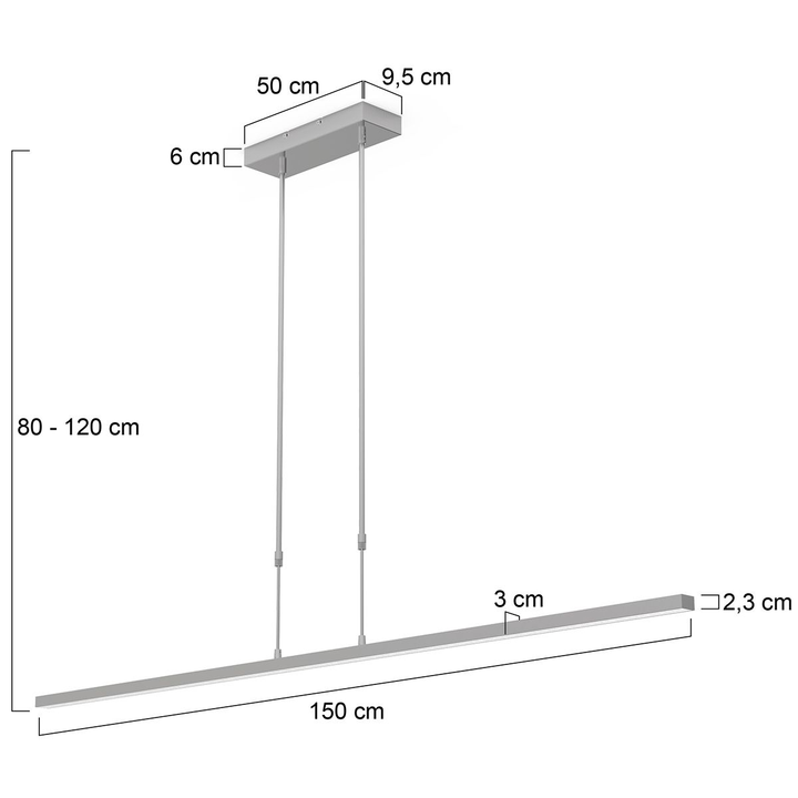 Bande Led Pendelleuchte Hängelampe Deckenleuchte Höhenverstellbar 3 Flammig B-Ware - 8712746148510