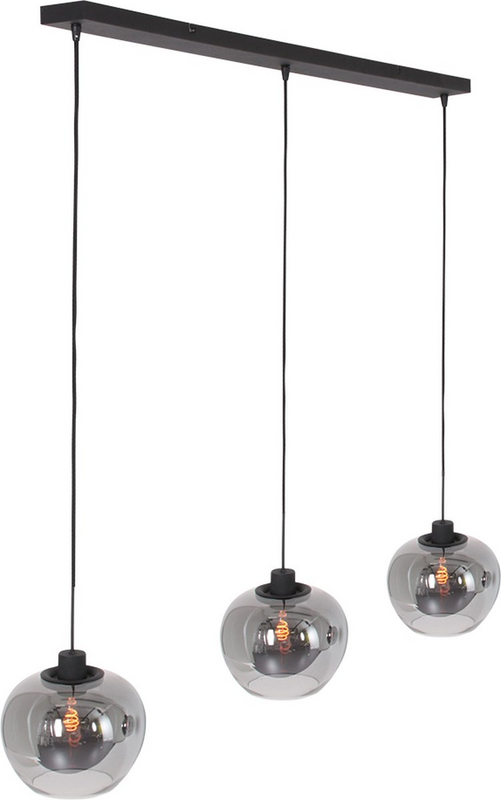 B-Ware Steinhauer Hängelampe Pendelleuchte Lotus Schwarz Glas Hauptlicht 1899 Zw