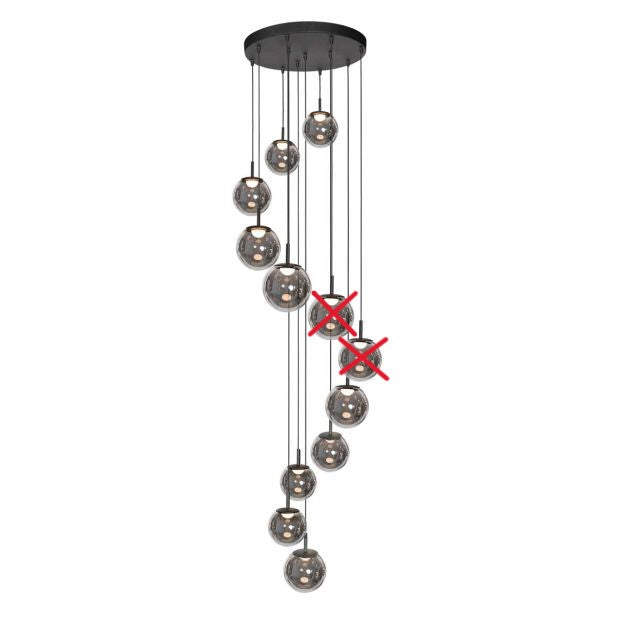 Steinhauer Vide Pendelleuchte Hängeleuchte LED Schwarz 12-flammig Metal - 8712746177930