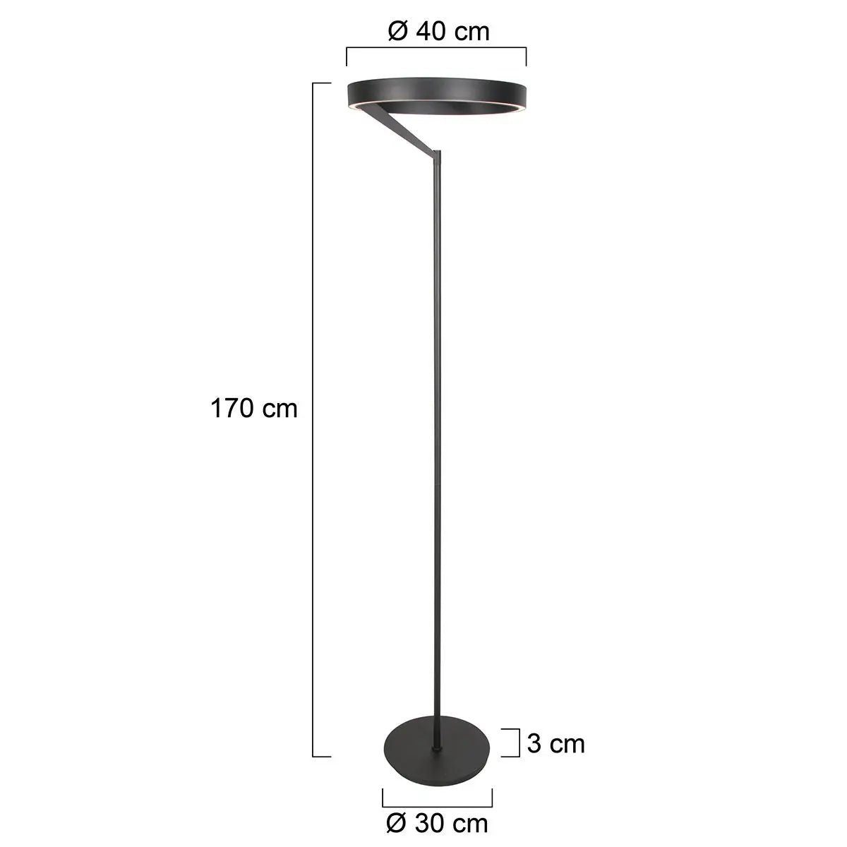 B-Ware Steinhauer Stehlampe Stehleuchte Mykty ø40cm Schwarz Fußdimmer Led Beleuchtung - 8712746178173