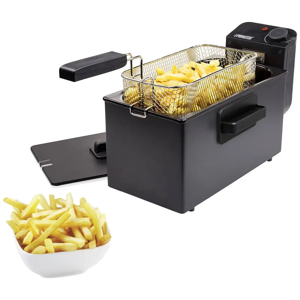 B-Ware Princess Fritteuse Fryer Kaltzone Edelstahl Schwarz 3 L Herausnehmbarer Einsatz  - 8712836048287