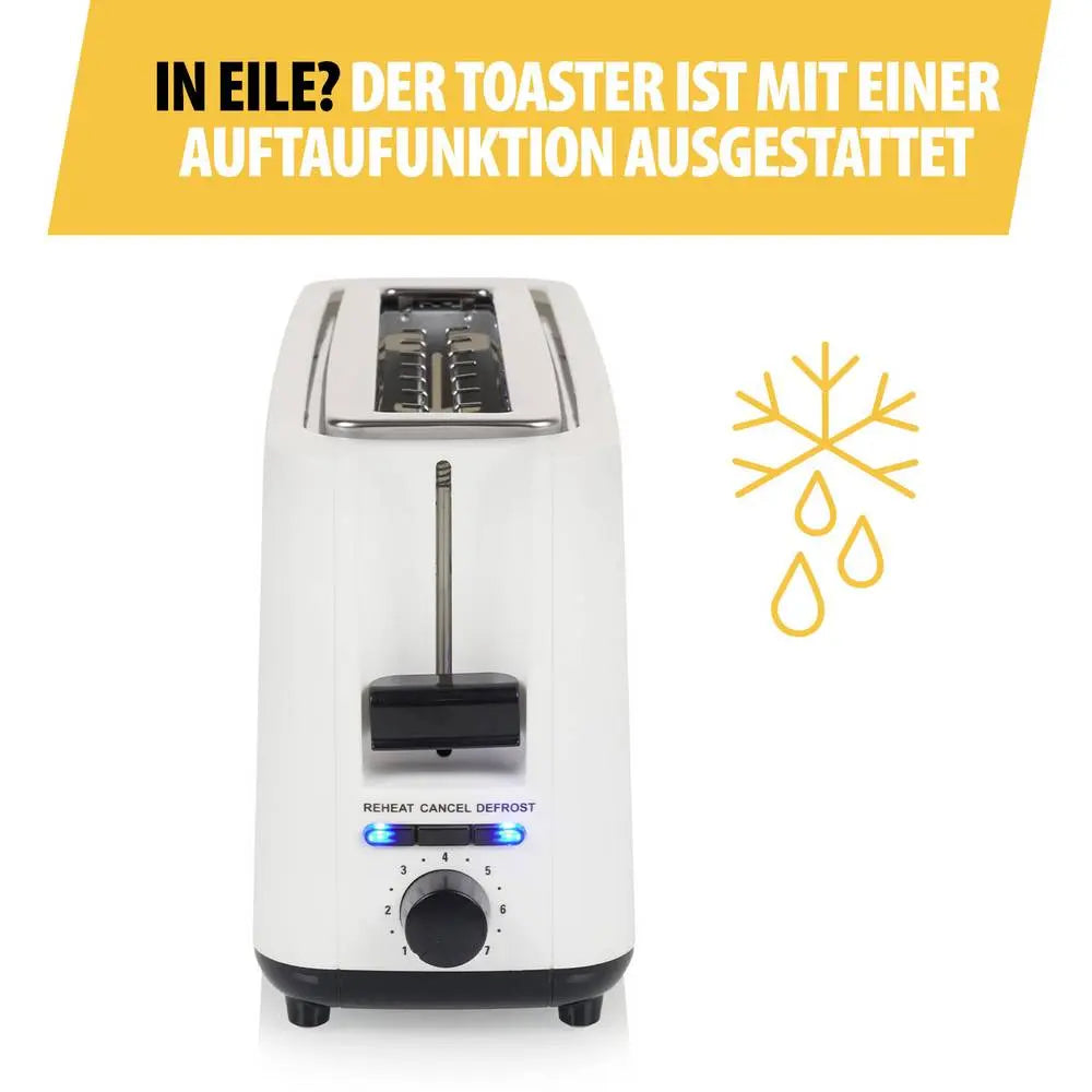 B-Ware Tristar Toaster Brotmaschine Langschlitztoaster Weiß 7 Bräunungsstufen 900 W