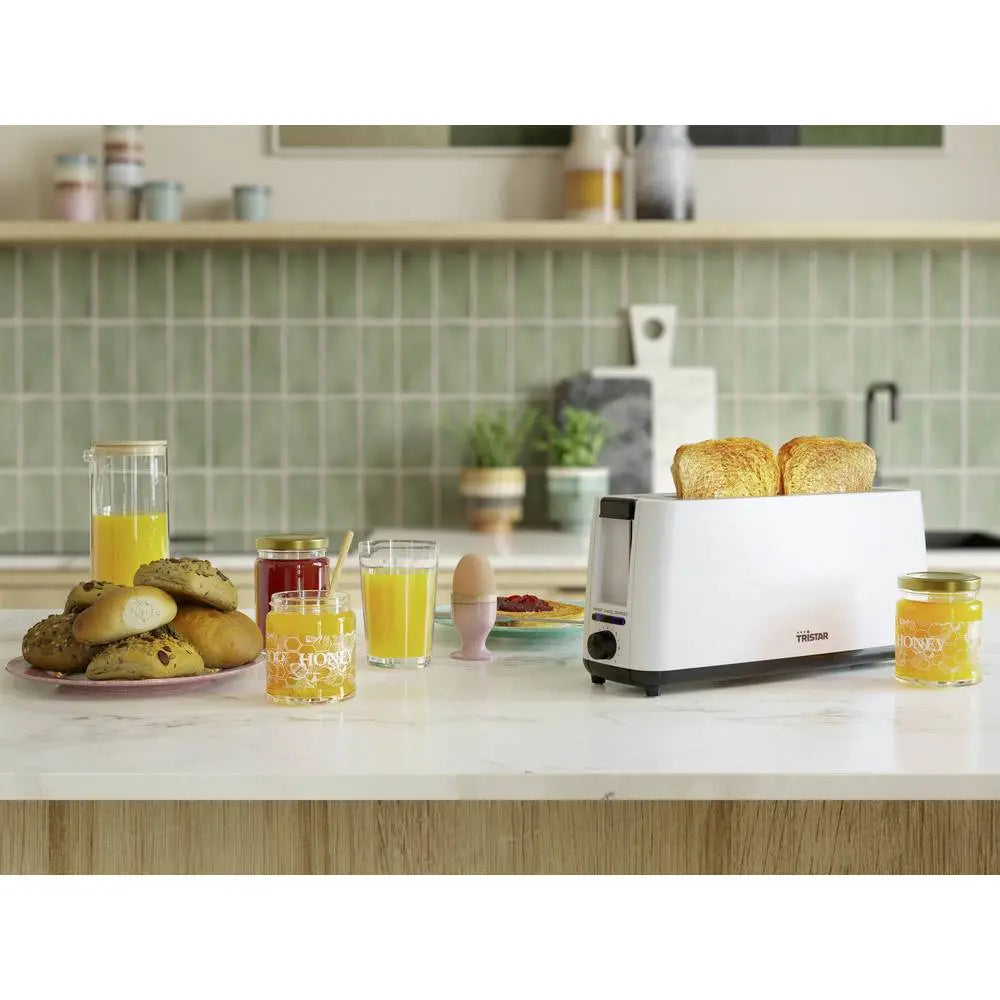 B-Ware Tristar Toaster Brotmaschine Langschlitztoaster Weiß 7 Bräunungsstufen 900 W