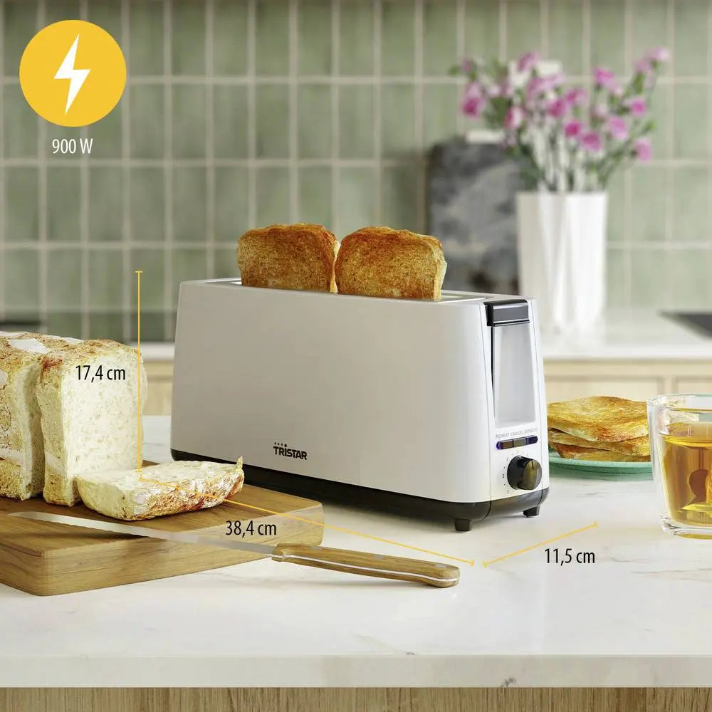 B-Ware Tristar Toaster Brotmaschine Langschlitztoaster Weiß 7 Bräunungsstufen 900 W