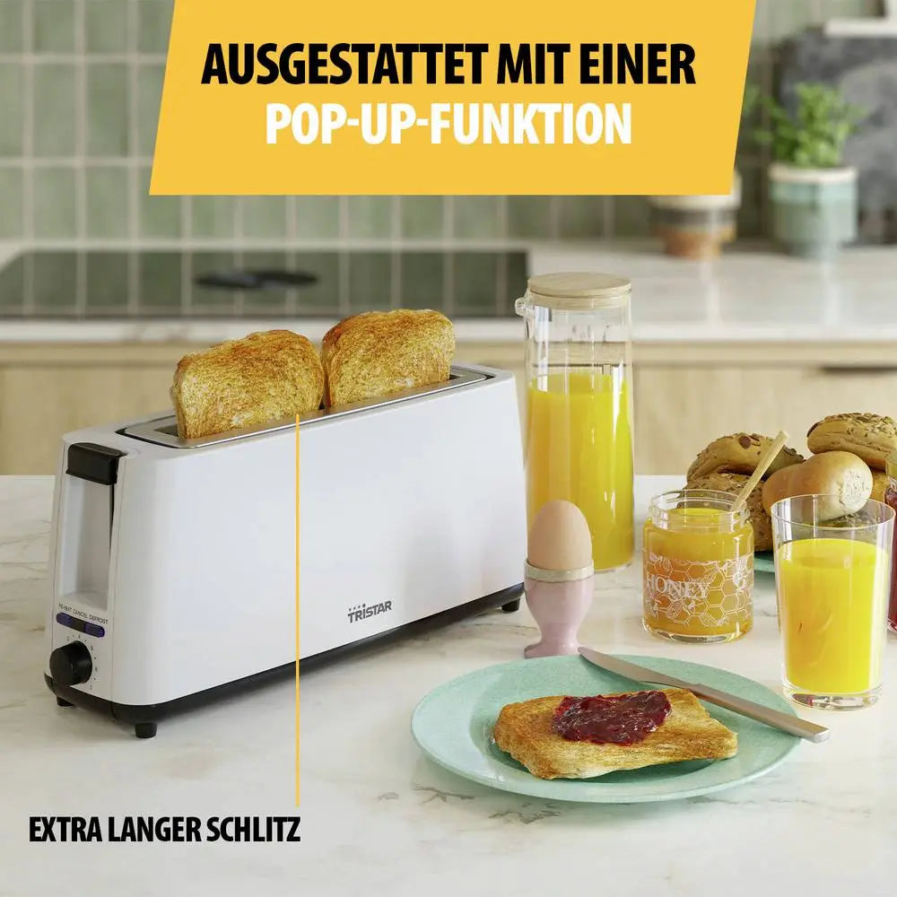 B-Ware Tristar Toaster Brotmaschine Langschlitztoaster Weiß 7 Bräunungsstufen 900 W
