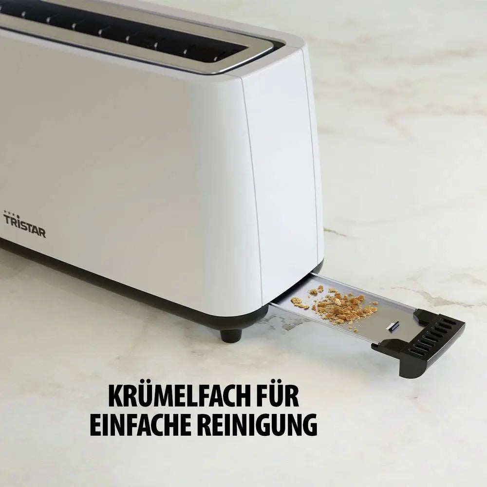 B-Ware Tristar Toaster Brotmaschine Langschlitztoaster Weiß 7 Bräunungsstufen 900 W