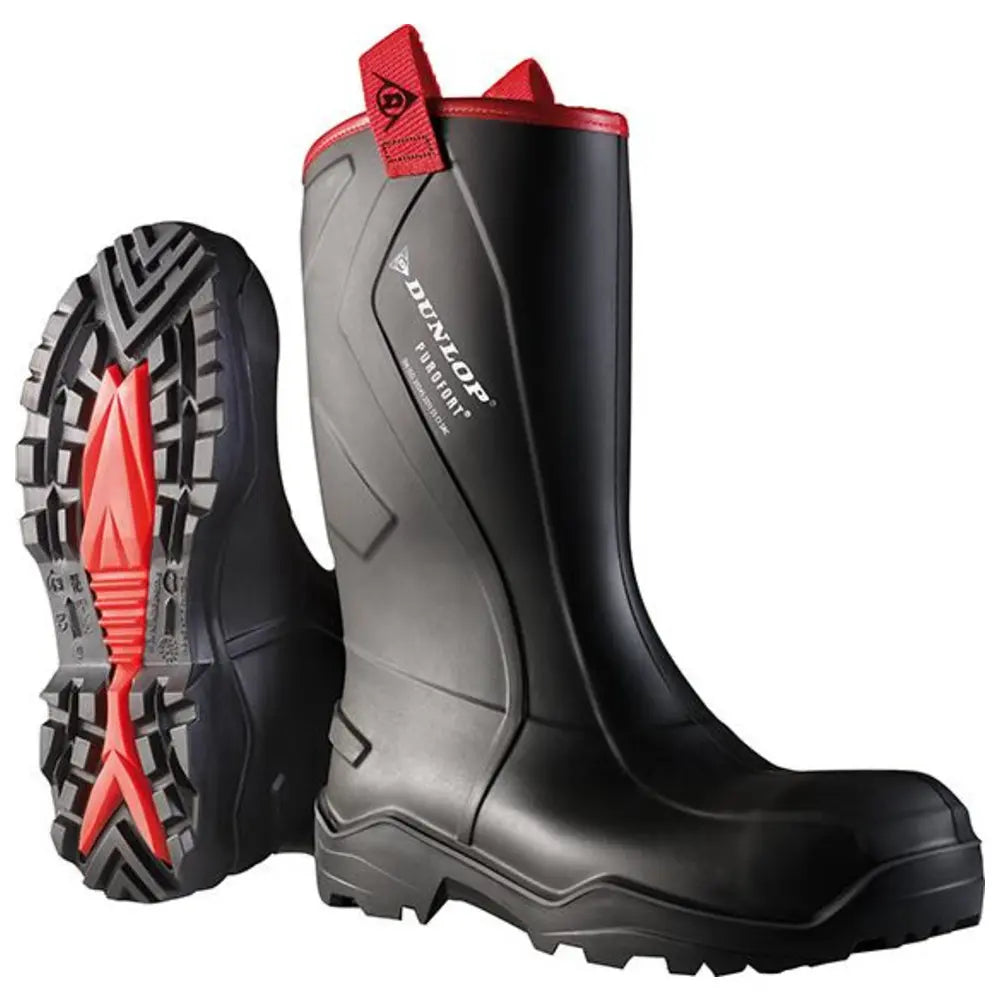 B-Ware Dunlop Stiefel Arbeit Sicherheitsschuh Purofort+ Rugged S5 Größe 49 50 Schwarz - 8713197045014