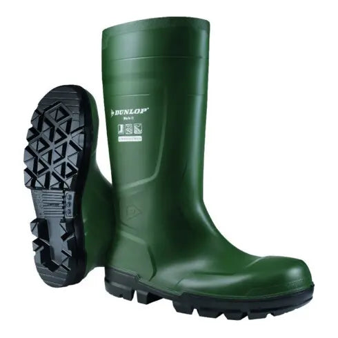 B-Ware Dunlop Stiefel Sicherheitsschuhe Arbeitsstiefel Pvc Grün Stahlkappe Größe 45 - 8713197372752