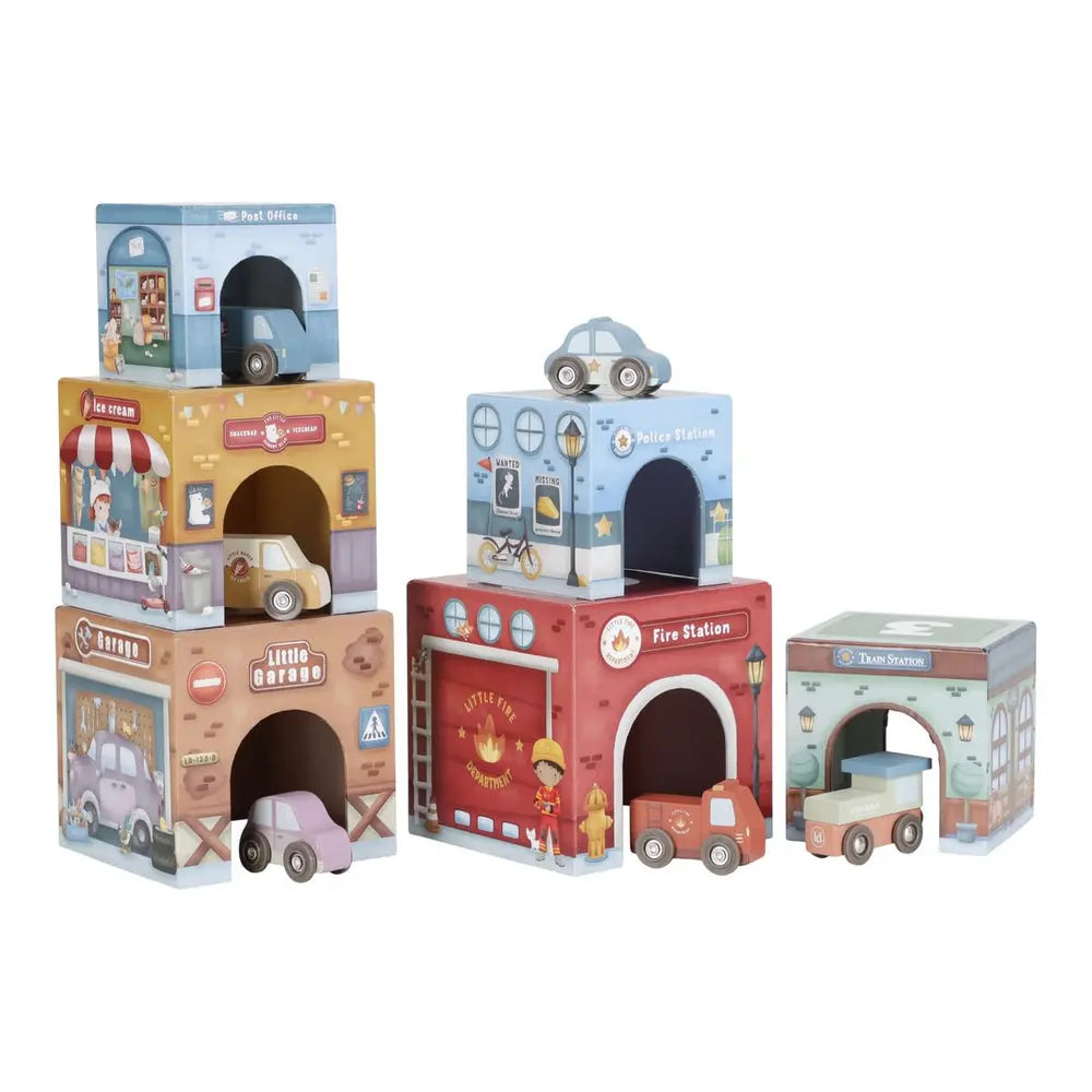 B-Ware Little Dutch Stapelwürfel Bauklötze Autos Holzeisenbahn Spielwelten Kinderzimmer - 8713291225251