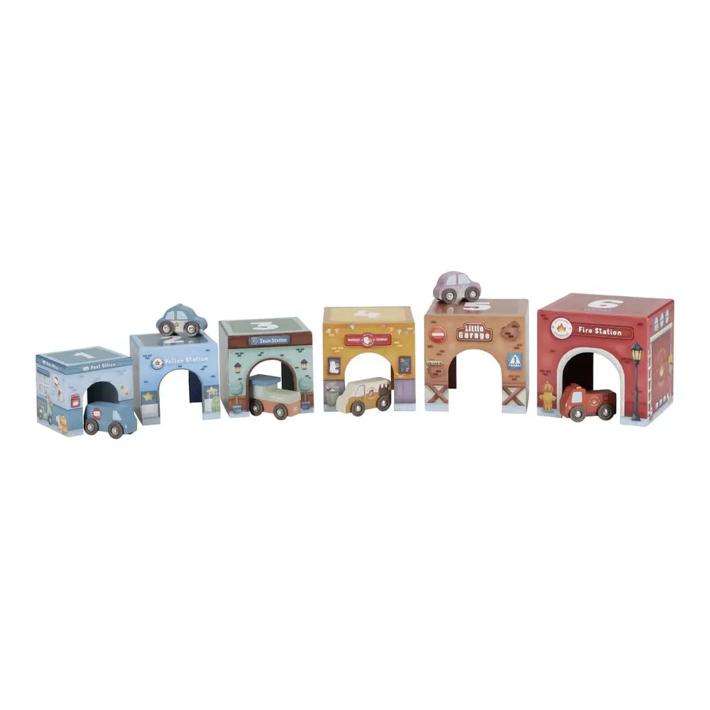 B-Ware Little Dutch Stapelwürfel Bauklötze Autos Holzeisenbahn Spielwelten Kinderzimmer - 8713291225251