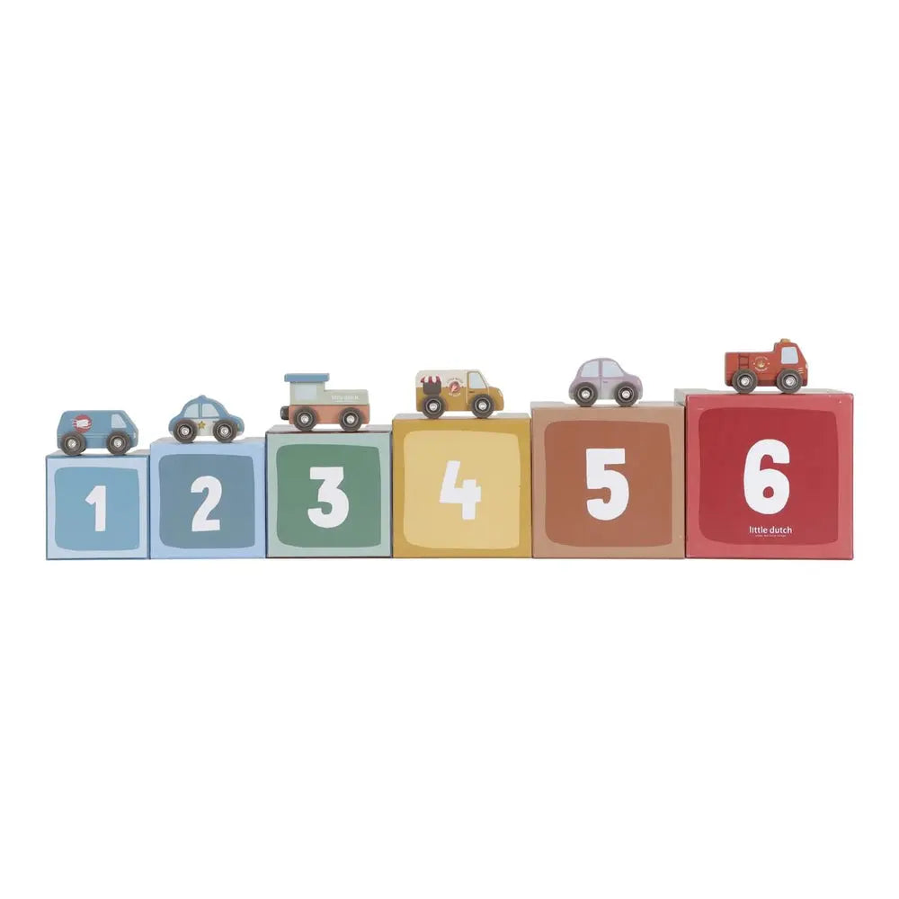 B-Ware Little Dutch Stapelwürfel Bauklötze Autos Holzeisenbahn Spielwelten Kinderzimmer - 8713291225251