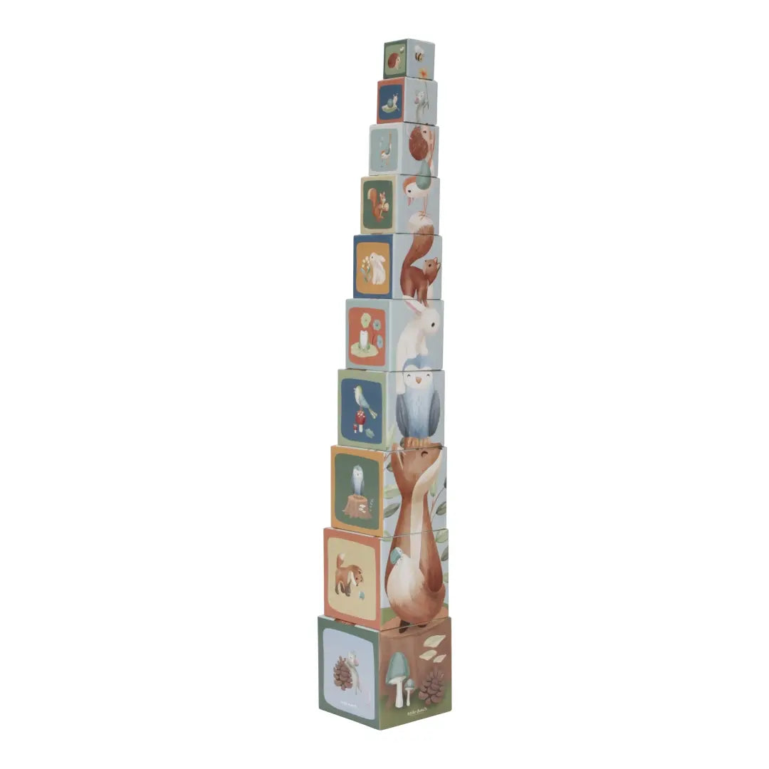Little Dutch Stapelblöcke Bausteine Forest Friends Holzspielzeug Bauklötze  B-Ware