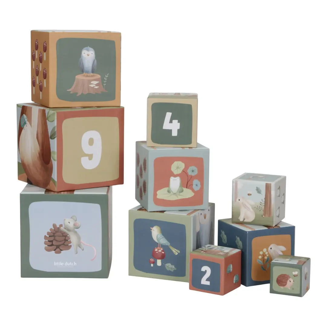 Little Dutch Stapelblöcke Bausteine Forest Friends Holzspielzeug Bauklötze  B-Ware
