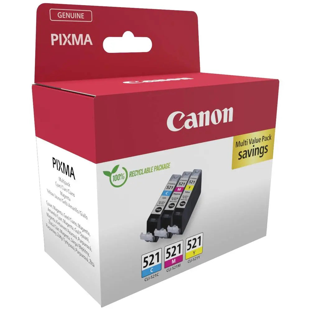 B-Ware Canon Druckerpatrone Patrone Kombi Pack Original Cli 521 Cyan Magenta Gelb - 8714574679303