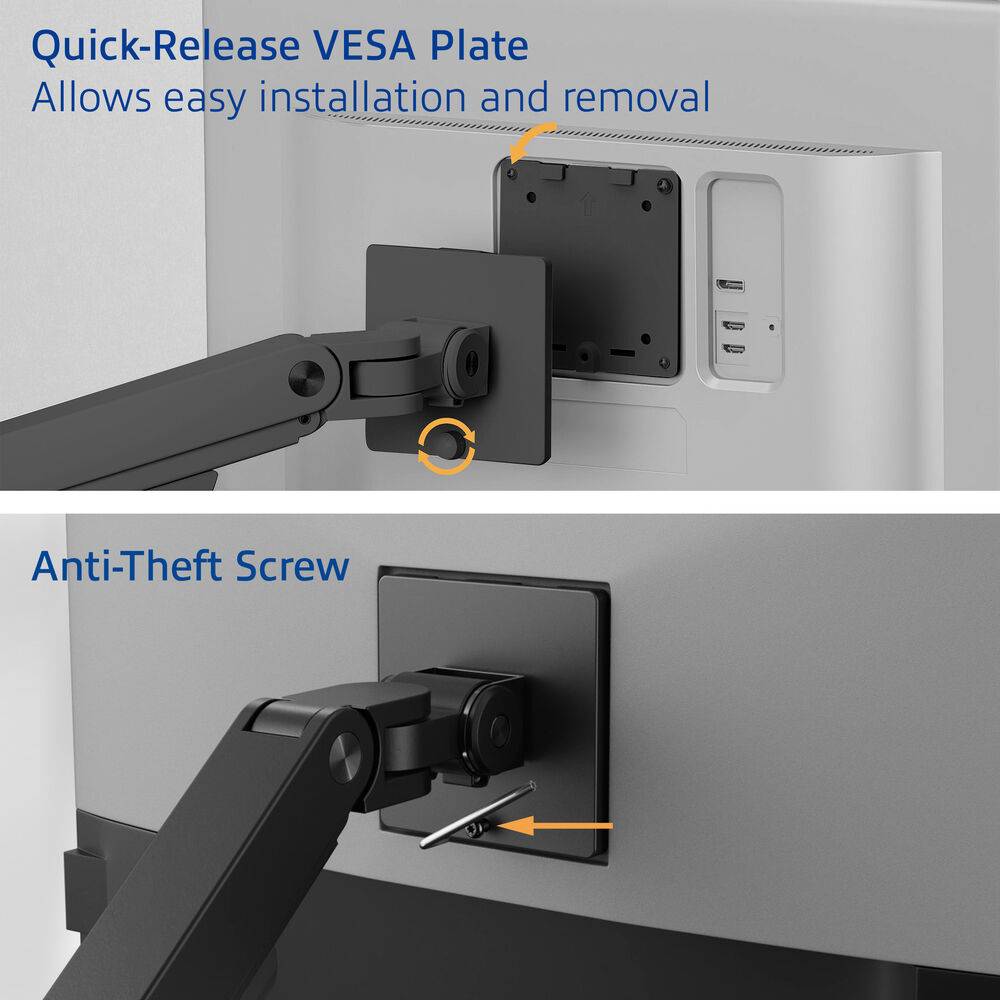 B-Ware Act Monitorarm Monitorhalterung Laptophalterung Gasdruck Technik Schwarz Metall - 8716065564952