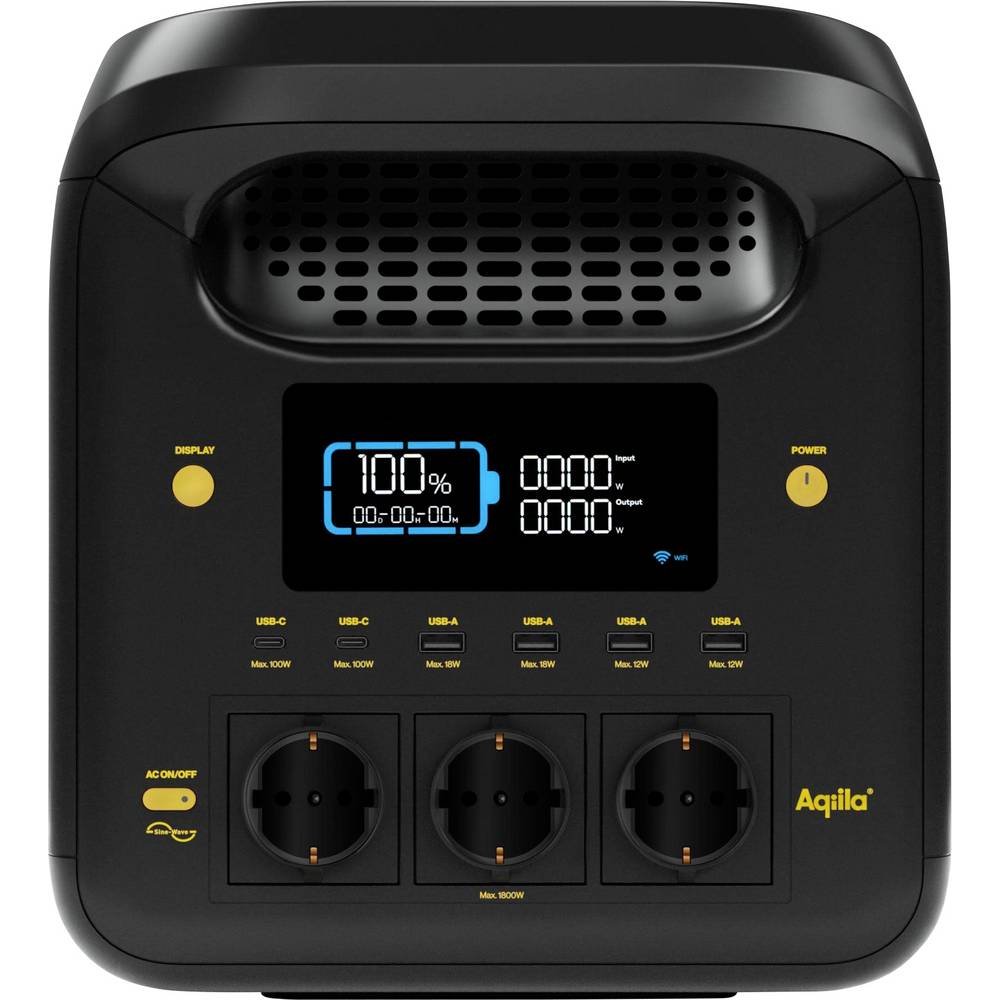 Aqiila Powerstation Akku Generator Powerbank LiFePO4 24 Ah LED Taschenlampe - 8716778935476