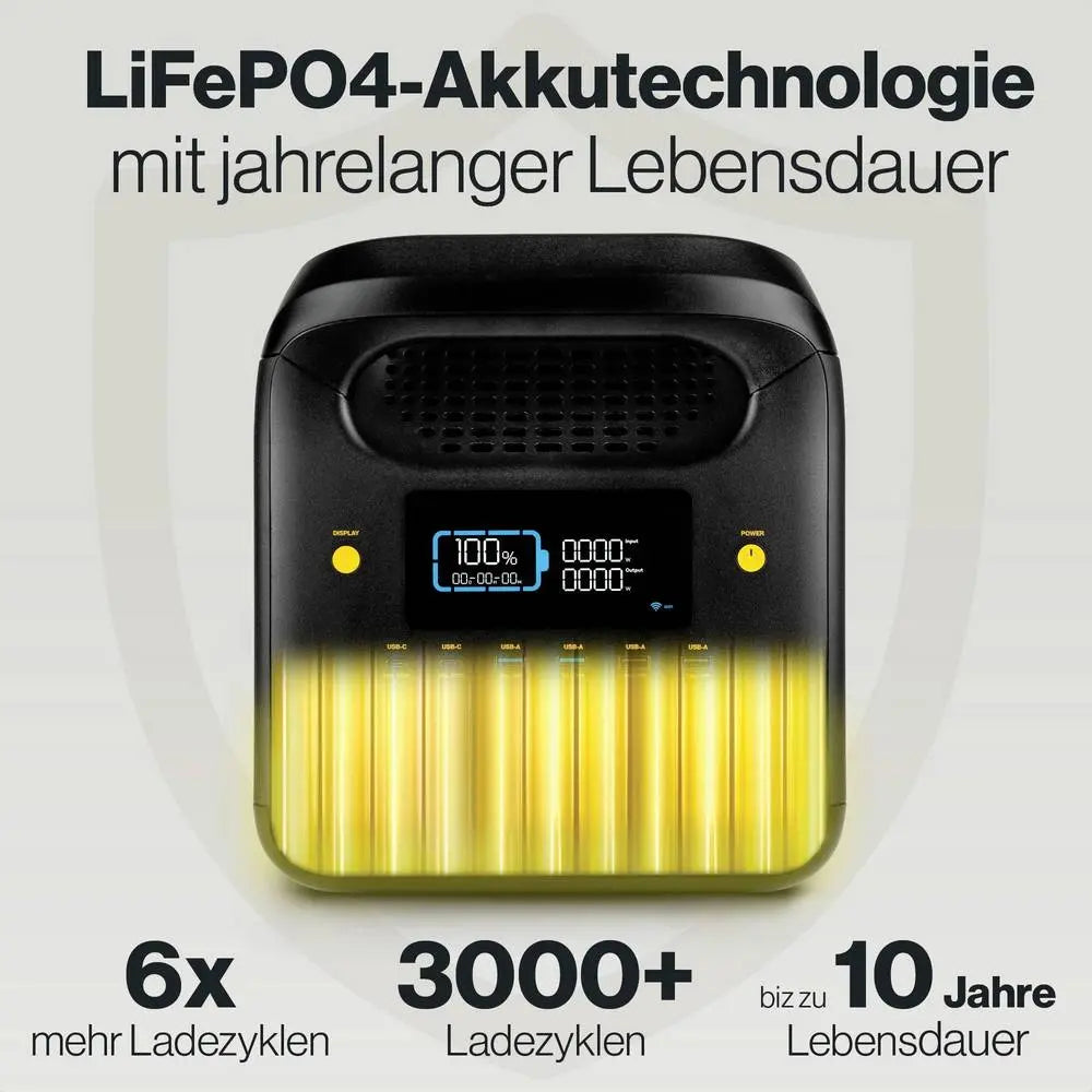 B-Ware Aqiila Powerstation Akku Generator Powerbank Li Fe Po4 24 Ah Led Taschenlampe  - 8716778935476