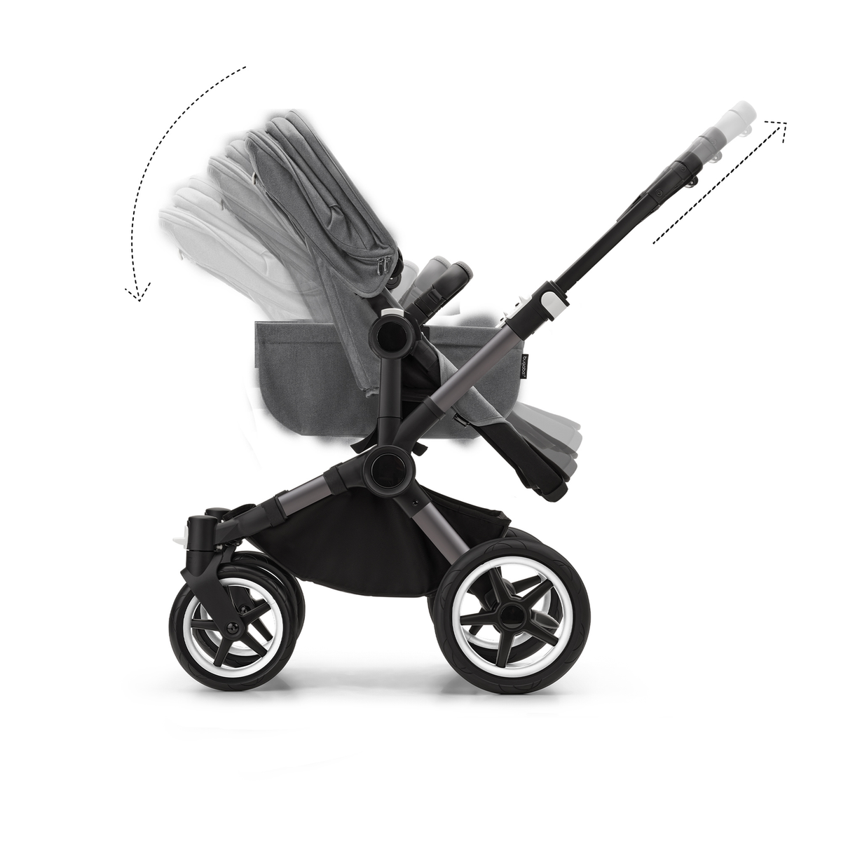 Bugaboo Kinderwagen Mono Babywagen Donkey 5 Grey Melange erweiterbar - 8717447431978