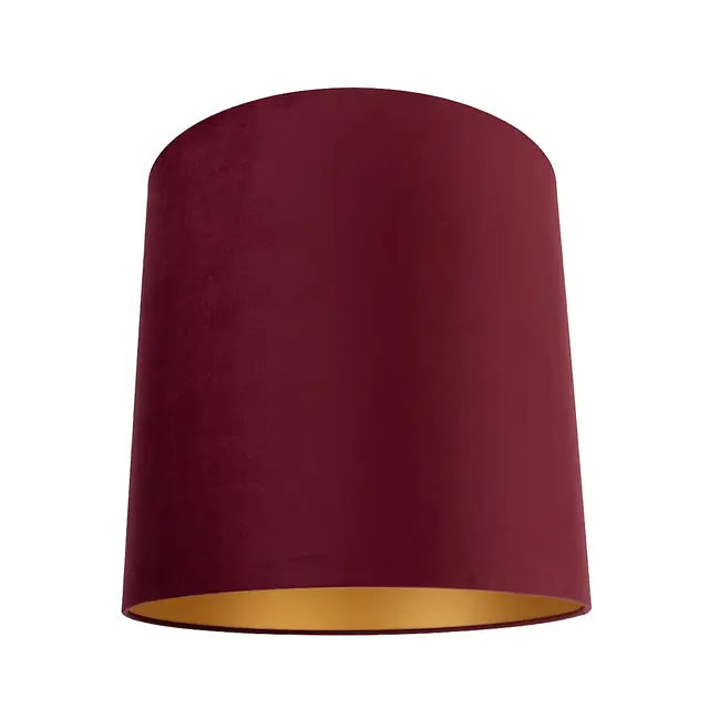 B-Ware Qazqa Lampenschirm Schirm Samt Rot Textil Goldene Innenseite 40cm - 8718881089411