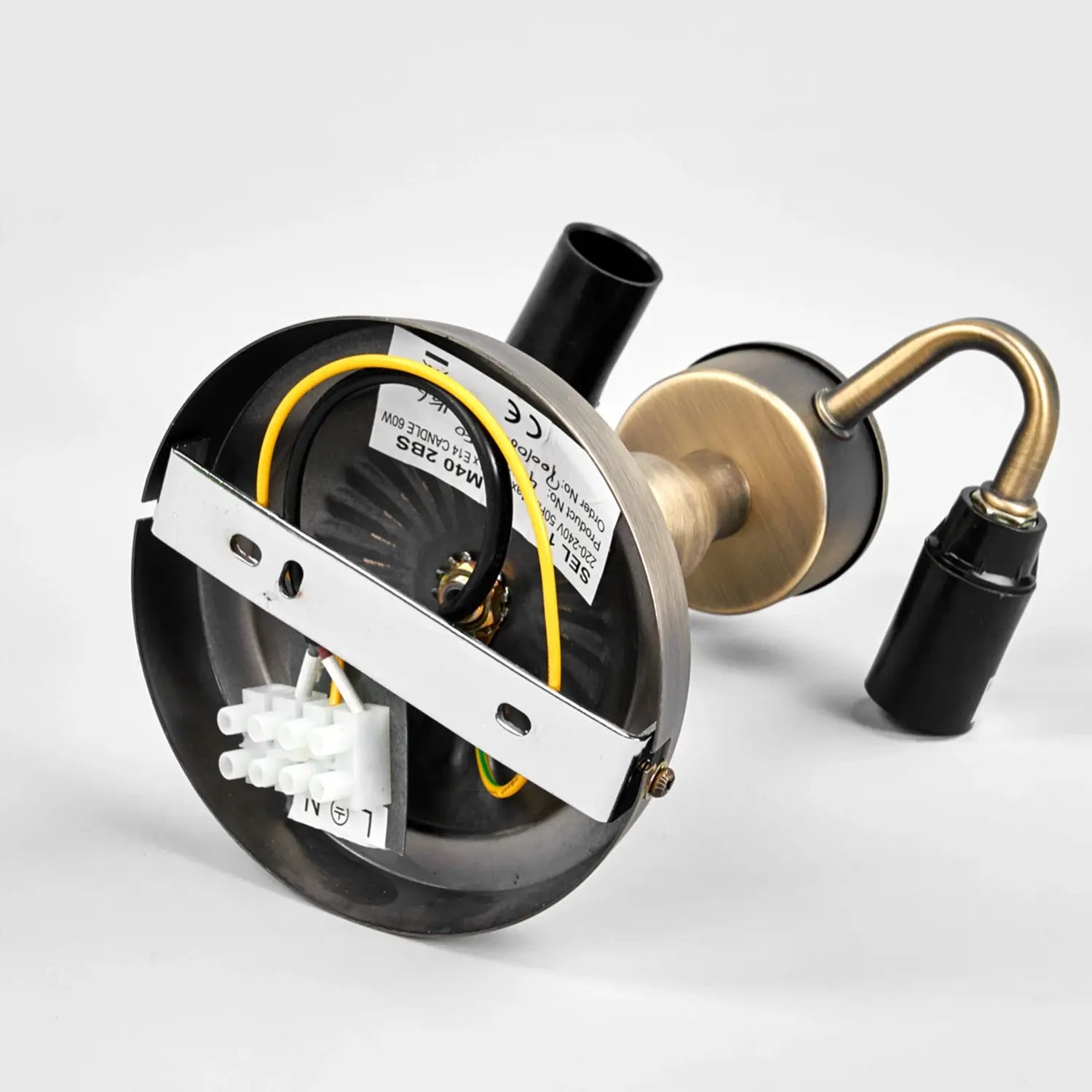 B-Ware Searchlight Deckenleuchte Lampe New York Tiffany Stil Altmessing Creme Metall   - 8718881143168