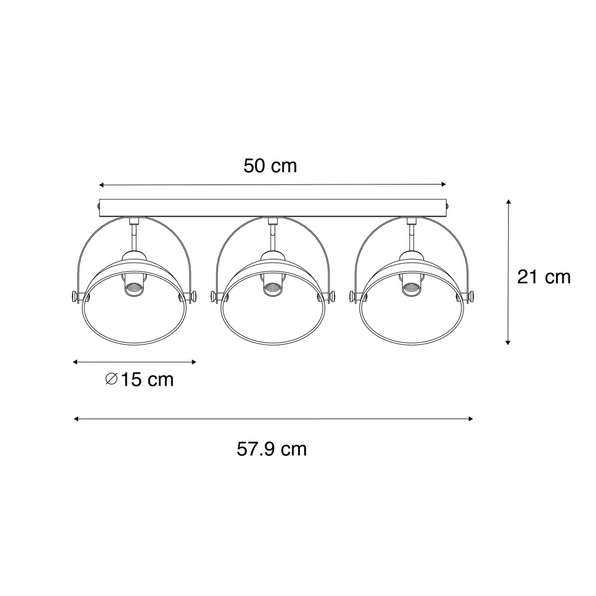 Magnax Deckenleuchte Leuchte Industrielampe Weiß + Silbernem 3 Licht Verstellbar B-Ware - 8718881144868