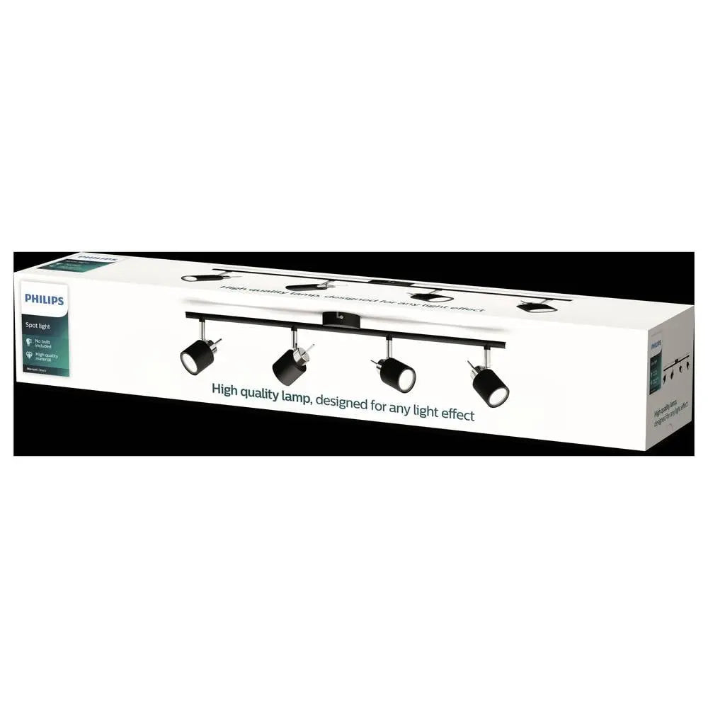 B-Ware Philips Deckenstrahler Lampe Leuchte Meranti Schwarz Silber Gu10 Led 4 Flammig - 8719514465435