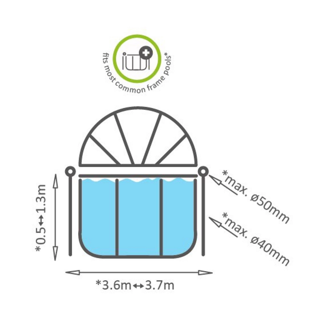 Exit Toys Poolüberdachung Schwimmbadüberdachung Frame ø 360 Cm Pool Abdeckung  B-Ware