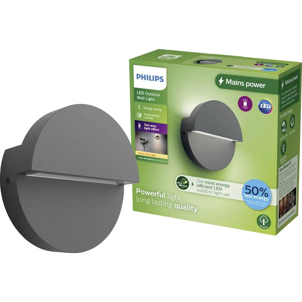 B-Ware Philips Led Außenwandleuchte Valor Wandleuchte Außenleuchte Anthrazit 8.6 W - 8720169351257