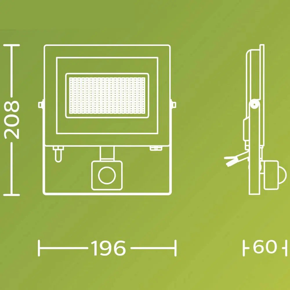 B-Ware Philips Led Außenstrahler Flutlicht Bewegungsmelder Warmweiß Anthrazit Aluminium - 8720169365421