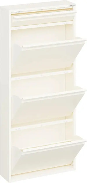 B-Ware Veehaus Schuhregal Schuhschrank Metall Hoch Magnetische Abdeckung Creme Farben